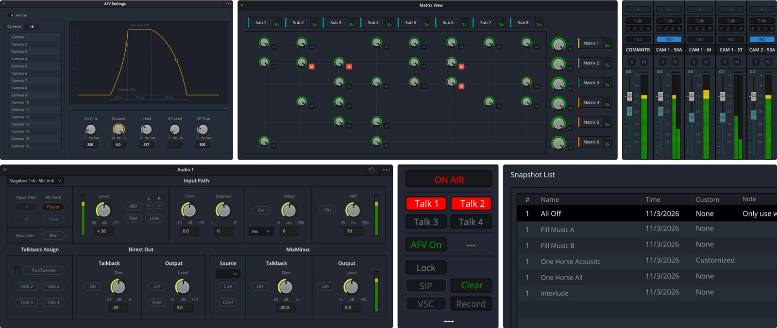 Fairlight Live broadcast production workflow
